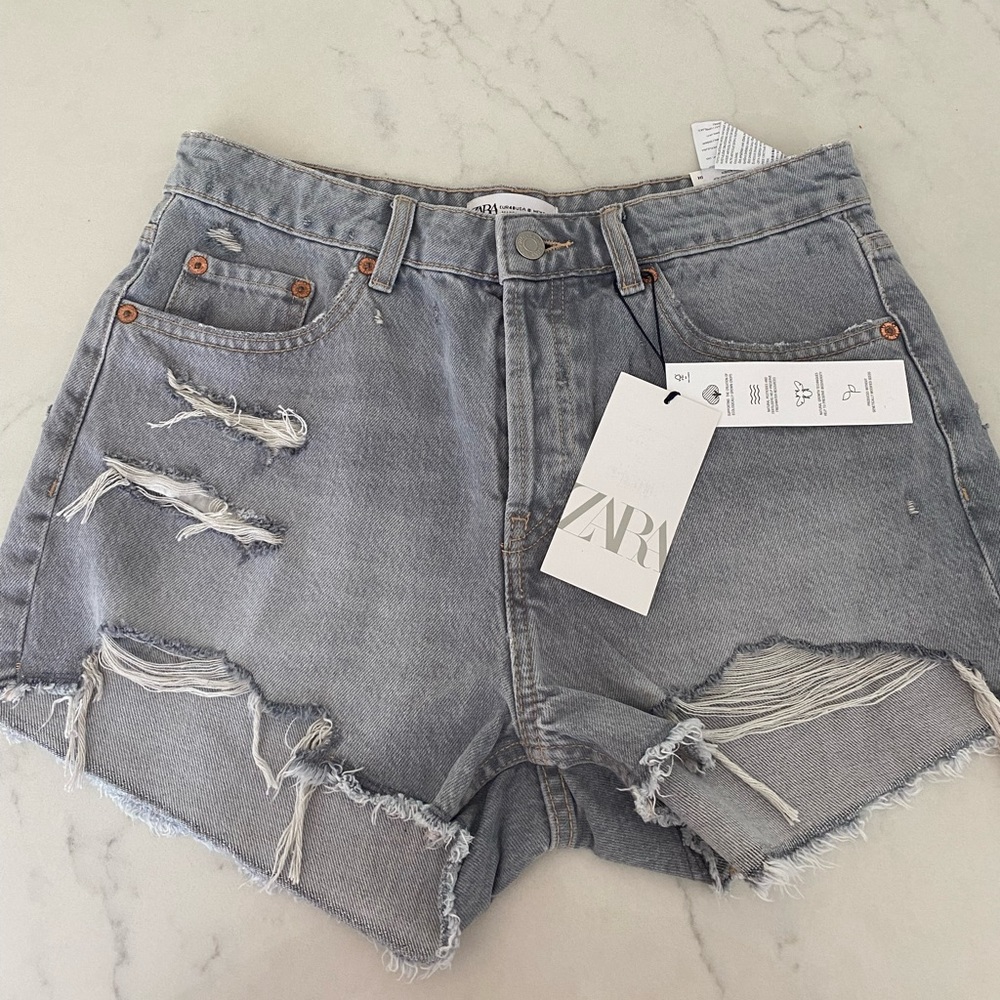 Grey-washed Zara jean shorts
